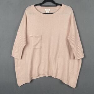 Sundance Sweater Womens Small Wool Blend Oversized Pocket Ribbed Sleeve Pullover